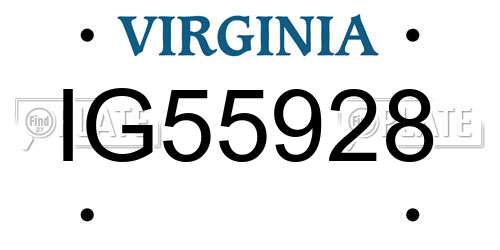 IG55928 Virginia License Plate