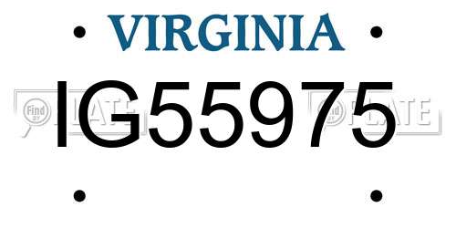 IG55975 Virginia License Plate