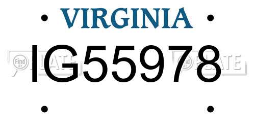 IG55978 Virginia License Plate