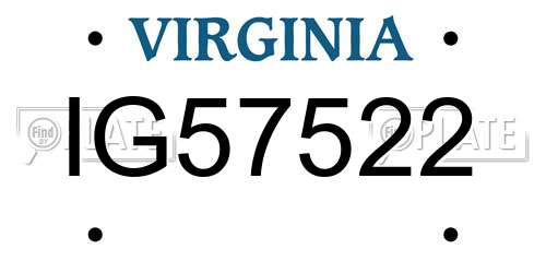 IG57522 Virginia License Plate
