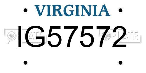 IG57572 Virginia License Plate
