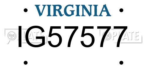 IG57577 Virginia License Plate
