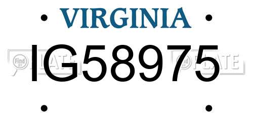 IG58975 Virginia License Plate