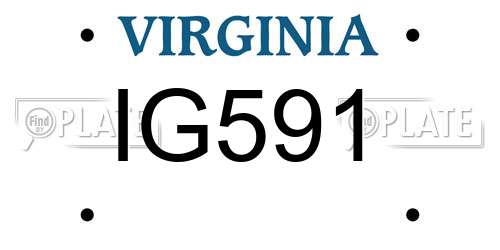 IG591 Virginia License Plate