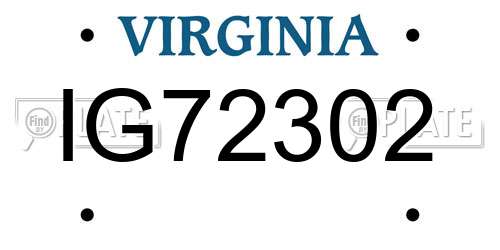 IG72302 Virginia License Plate