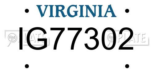 IG77302 Virginia License Plate