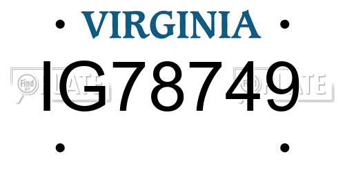 IG78749 Virginia License Plate