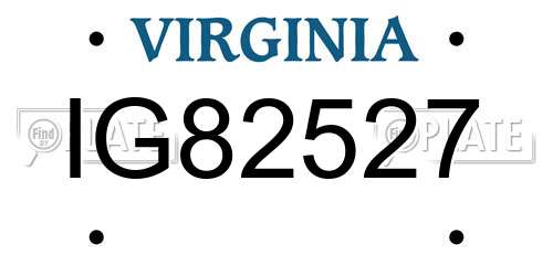 IG82527 Virginia License Plate