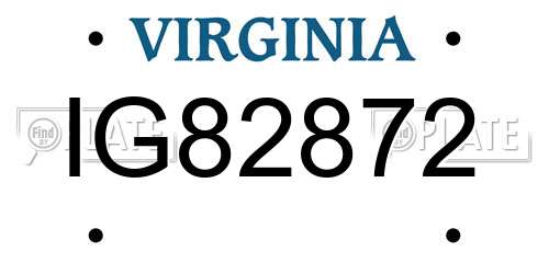IG82872 Virginia License Plate