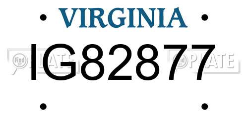 IG82877 Virginia License Plate