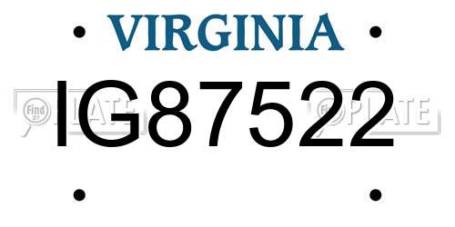 IG87522 Virginia License Plate