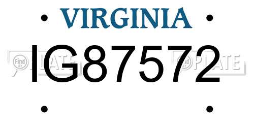 IG87572 Virginia License Plate