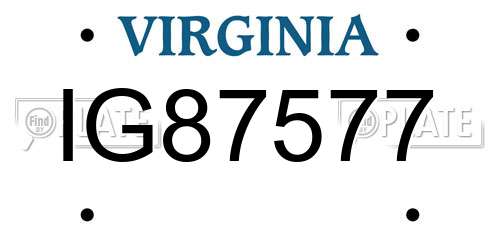 IG87577 Virginia License Plate