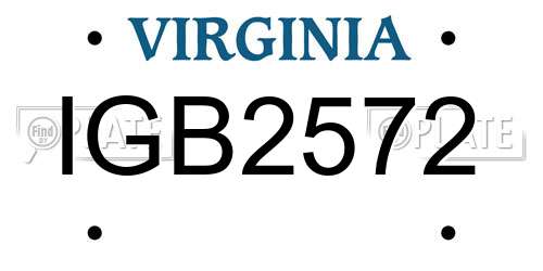 IGB2572 Virginia License Plate