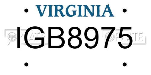 IGB8975 Virginia License Plate