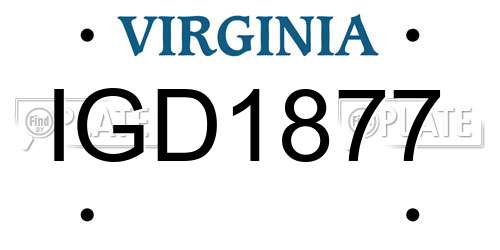 IGD1877 Virginia License Plate