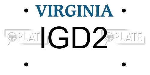 IGD2 Virginia License Plate
