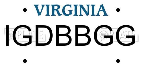 IGDBBGG Virginia License Plate