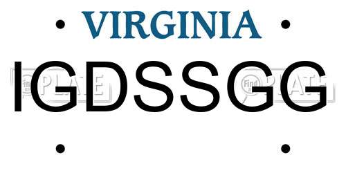 IGDSSGG Virginia License Plate