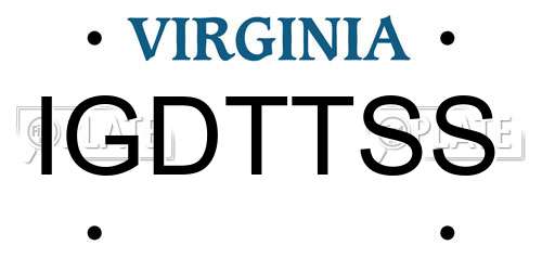 IGDTTSS Virginia License Plate