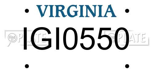 IGI0550 Virginia License Plate
