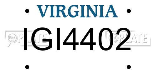 IGI4402 Virginia License Plate