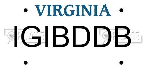 IGIBDDB Virginia License Plate
