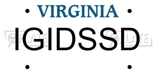 IGIDSSD Virginia License Plate