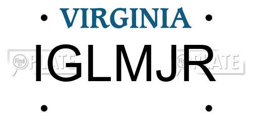 IGLMJR Virginia License Plate