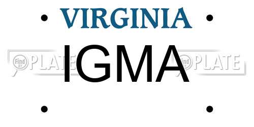 IGMA Virginia License Plate