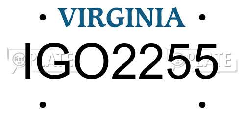 IGO2255 Virginia License Plate