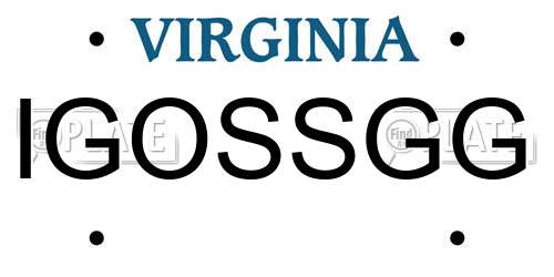 IGOSSGG Virginia License Plate