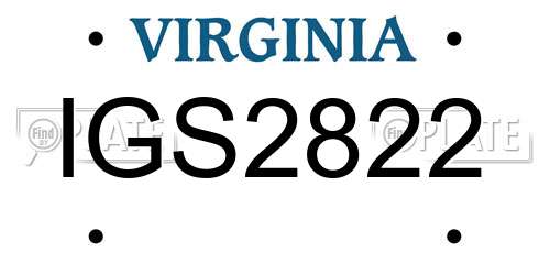 IGS2822 Virginia License Plate