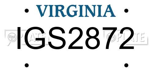 IGS2872 Virginia License Plate