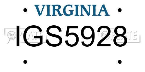 IGS5928 Virginia License Plate