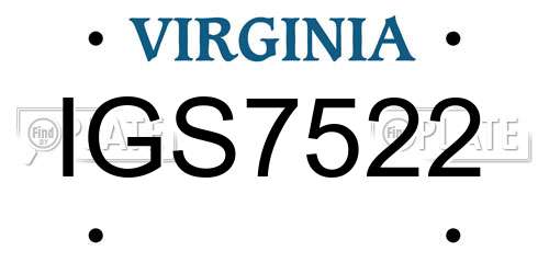 IGS7522 Virginia License Plate