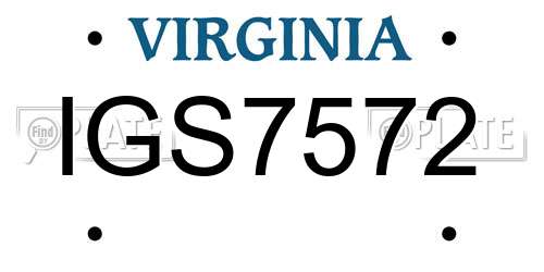 IGS7572 Virginia License Plate