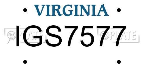 IGS7577 Virginia License Plate