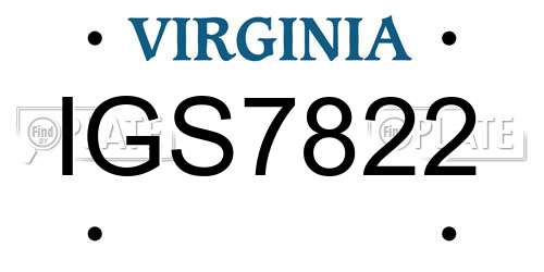 IGS7822 Virginia License Plate