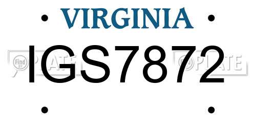 IGS7872 Virginia License Plate
