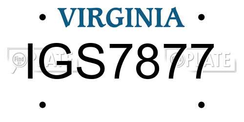 IGS7877 Virginia License Plate