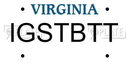 IGSTBTT Virginia License Plate