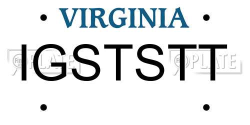 IGSTSTT Virginia License Plate