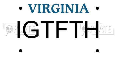IGTFTH Virginia License Plate