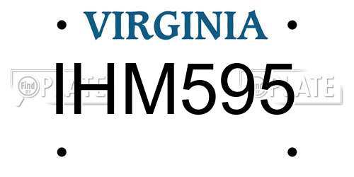 IHM595 Virginia License Plate