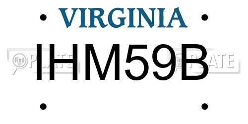 IHM59B Virginia License Plate