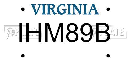 IHM89B Virginia License Plate