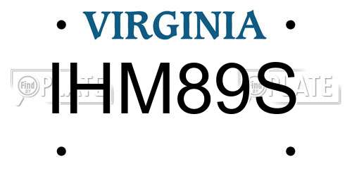 IHM89S Virginia License Plate