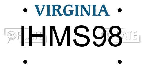 IHMS98 Virginia License Plate