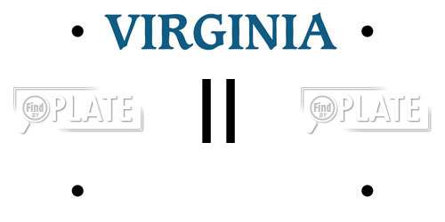 II Virginia License Plate